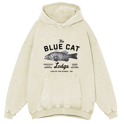 Japanese Seafood Market Pattern Vintage Distressed Hoodie-Zazasy