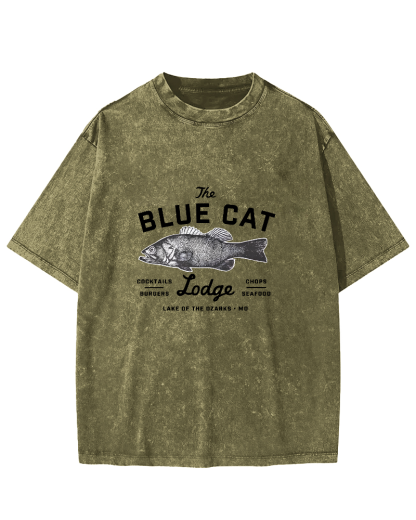 Japanese Seafood Market Pattern Vintage Distressed T-shirt-Zazasy