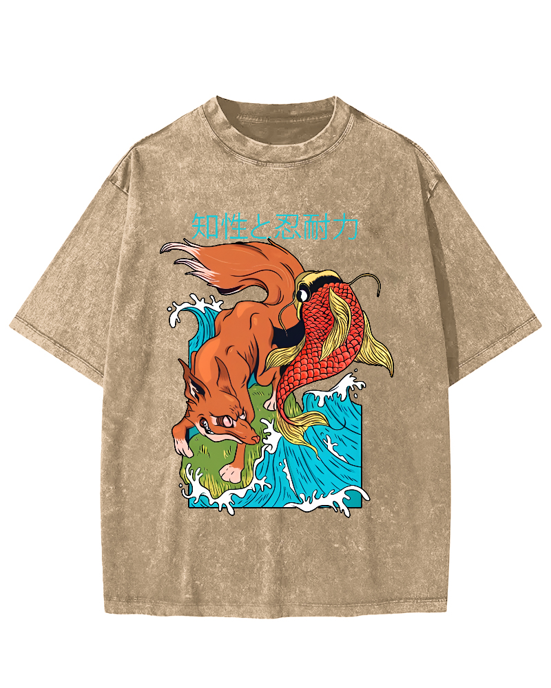 Intellectual Endurance Japanese Style Vintage Distressed T-shirt-Zazasy