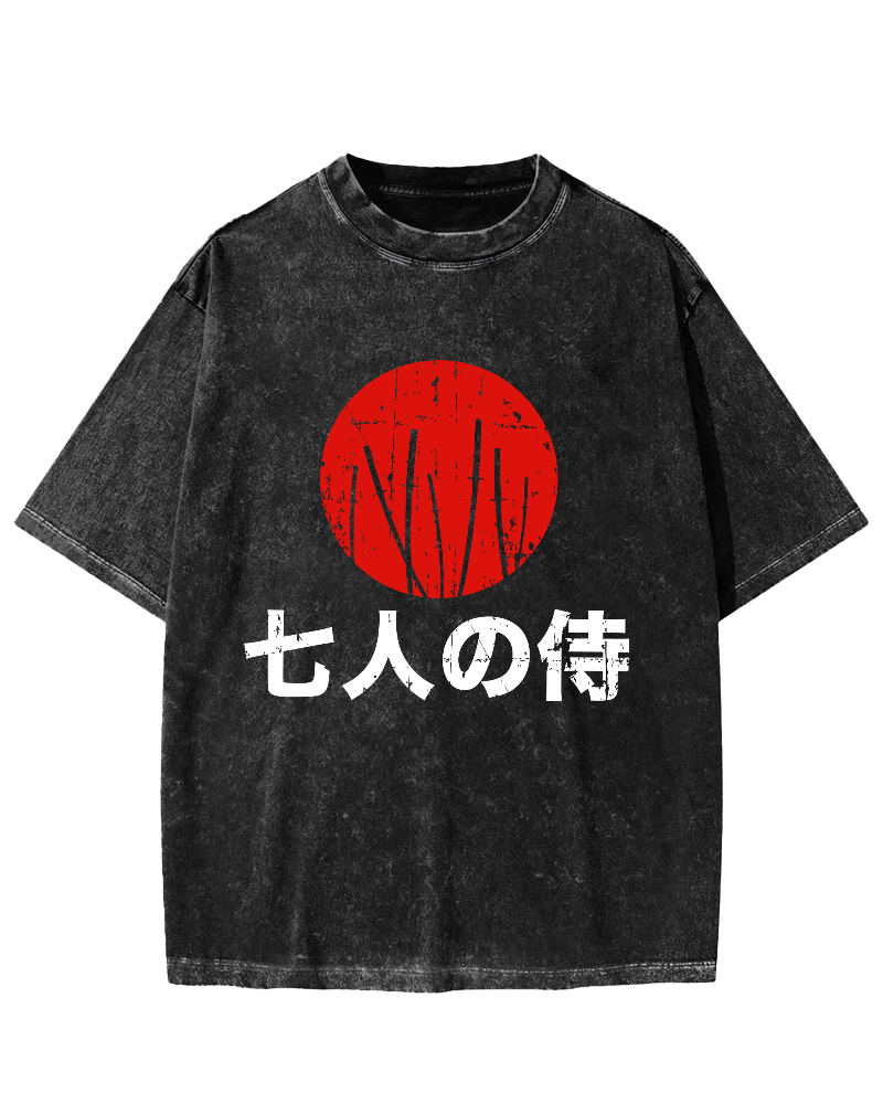 Seven Japanese Guards Vintage Distressed T-shirt-Zazasy