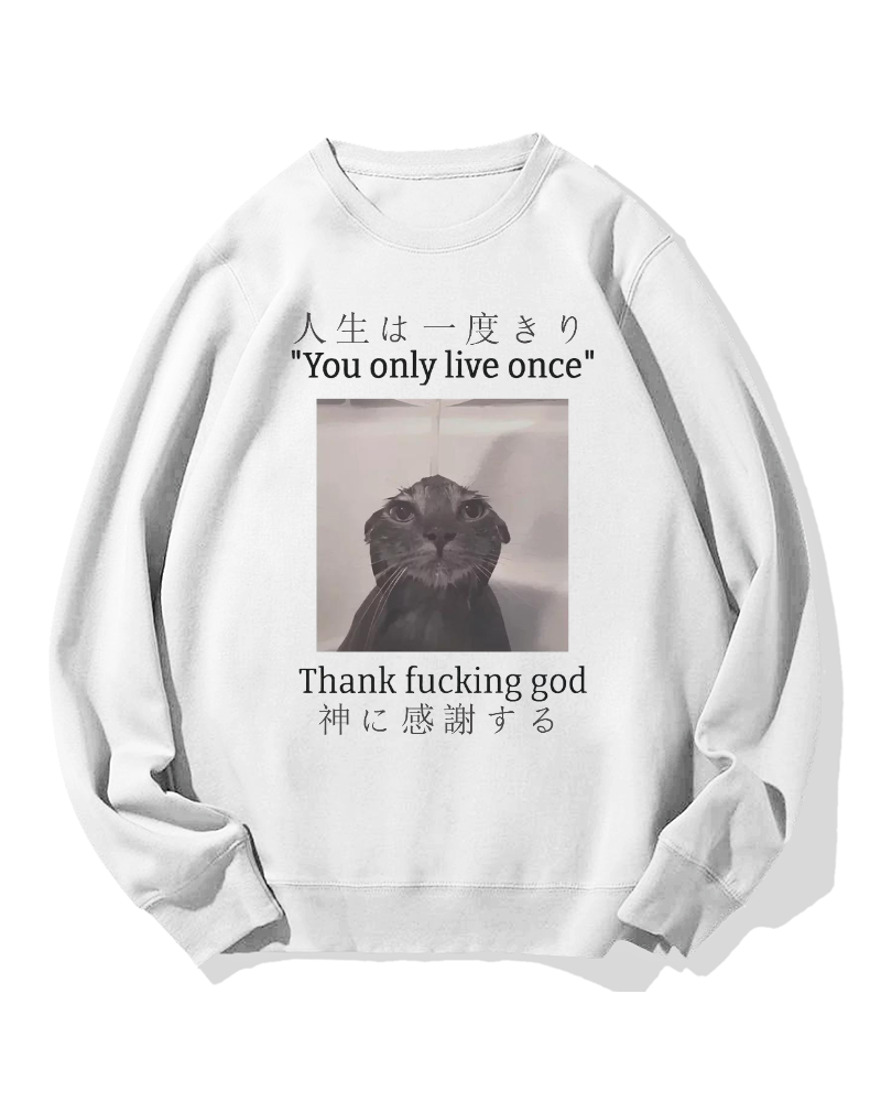 Funny Meme Cat Cotton Sweatshirt