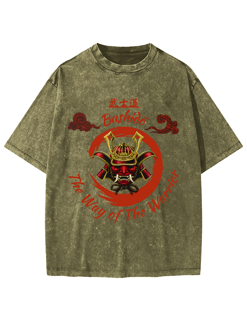 Samurai Spirit Vintage Distressed T-shirt-Zazasy