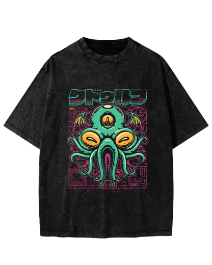 Retro Abstract Pattern Leisure Vintage Distressed T-shirt-Zazasy