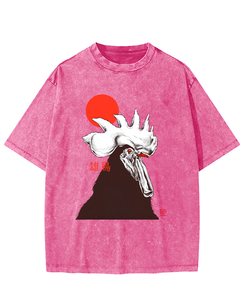 Japanese Strong Chicken Vintage Distressed T-shirt