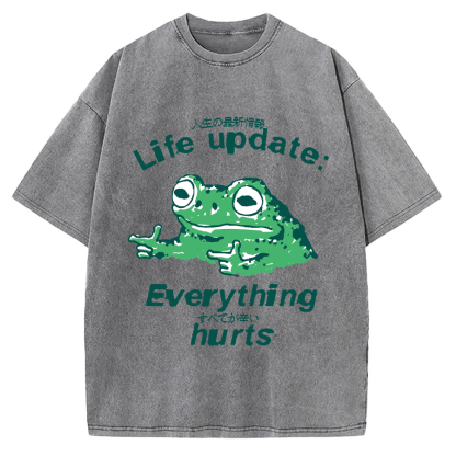 Life Update Harts Frog Vintage Washed T-shirt