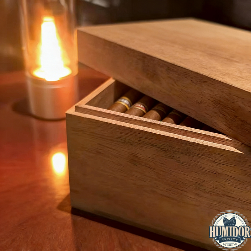 Benjamin Premium Mortise-and-tenon Mahogany Cigar Box with Custom Photo Lid