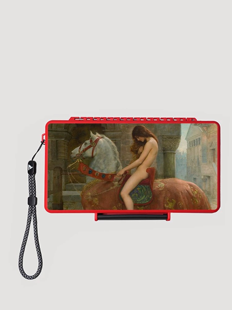 Custom white 5-cigar travel case with a personalized floral portrait