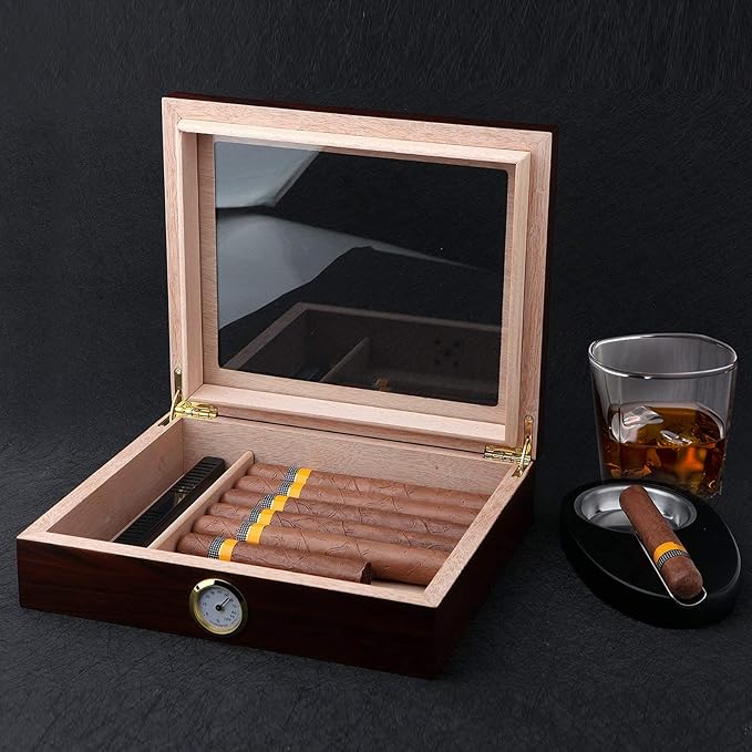 Black Walnut Handmade Cigar Humidor-25-30 Cigars