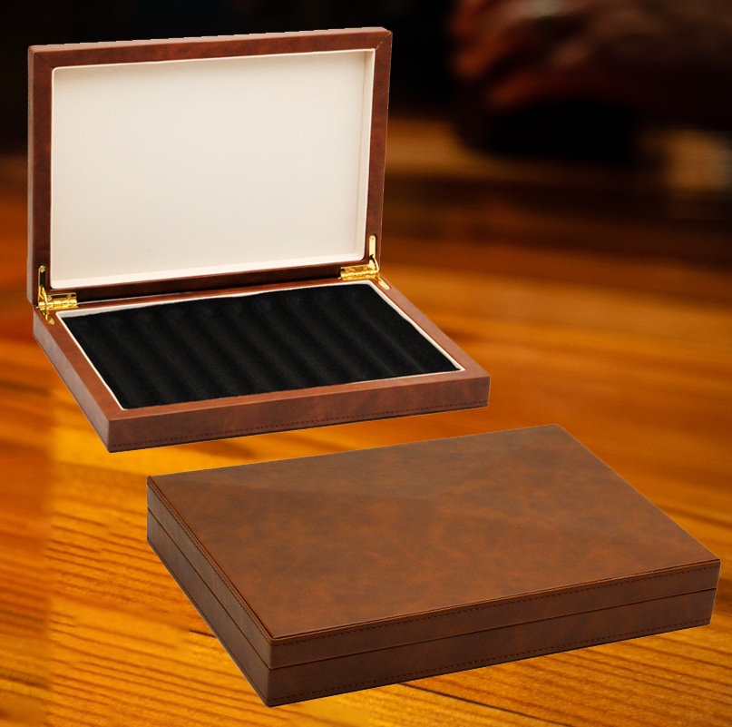 Benjamin Leatherette Portable Cigar Case Card Slot 10-Cigars Monte Gift Box