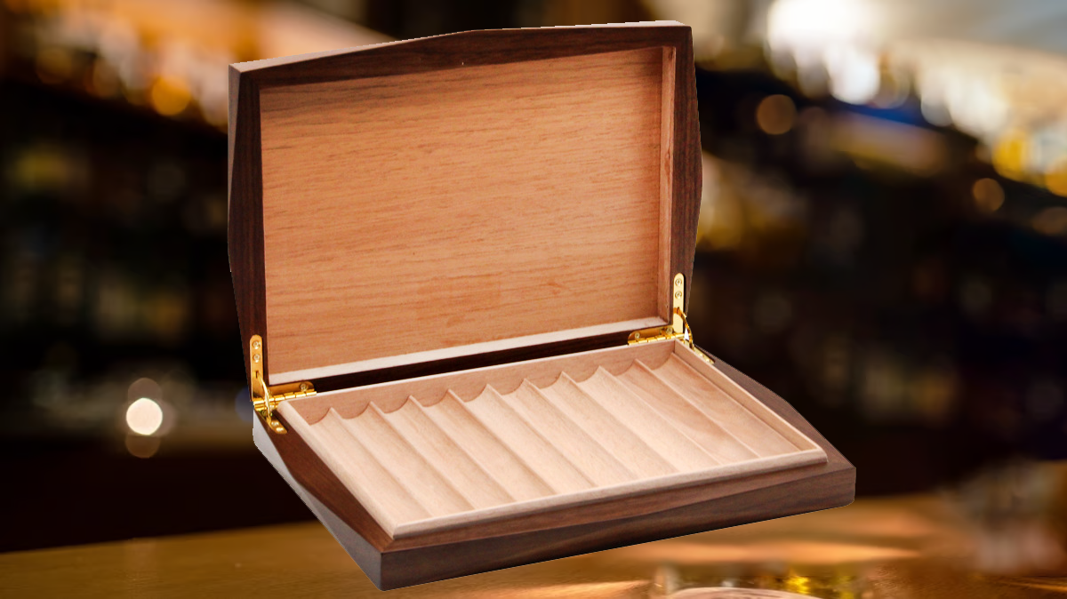 Benjamin Cedar Solid Wood Portable Cigar Humidor-10 Cigars
