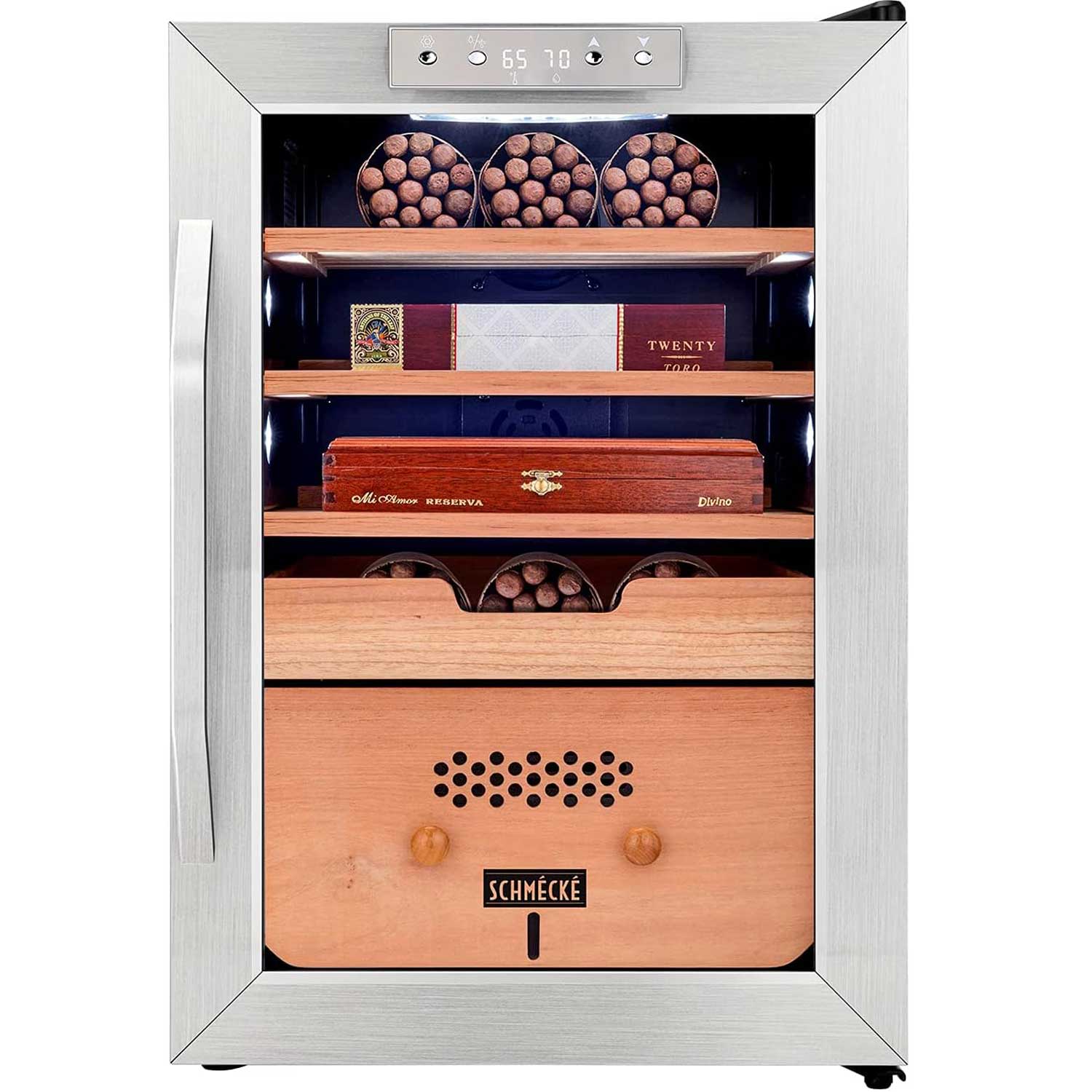 300 Cigar Cooler Humidor with 3 in 1 Precise Cooling Digital Hygrometer-Benjamin