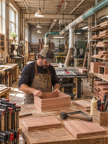 Family-run workshop crafting cedar cigar humidors
