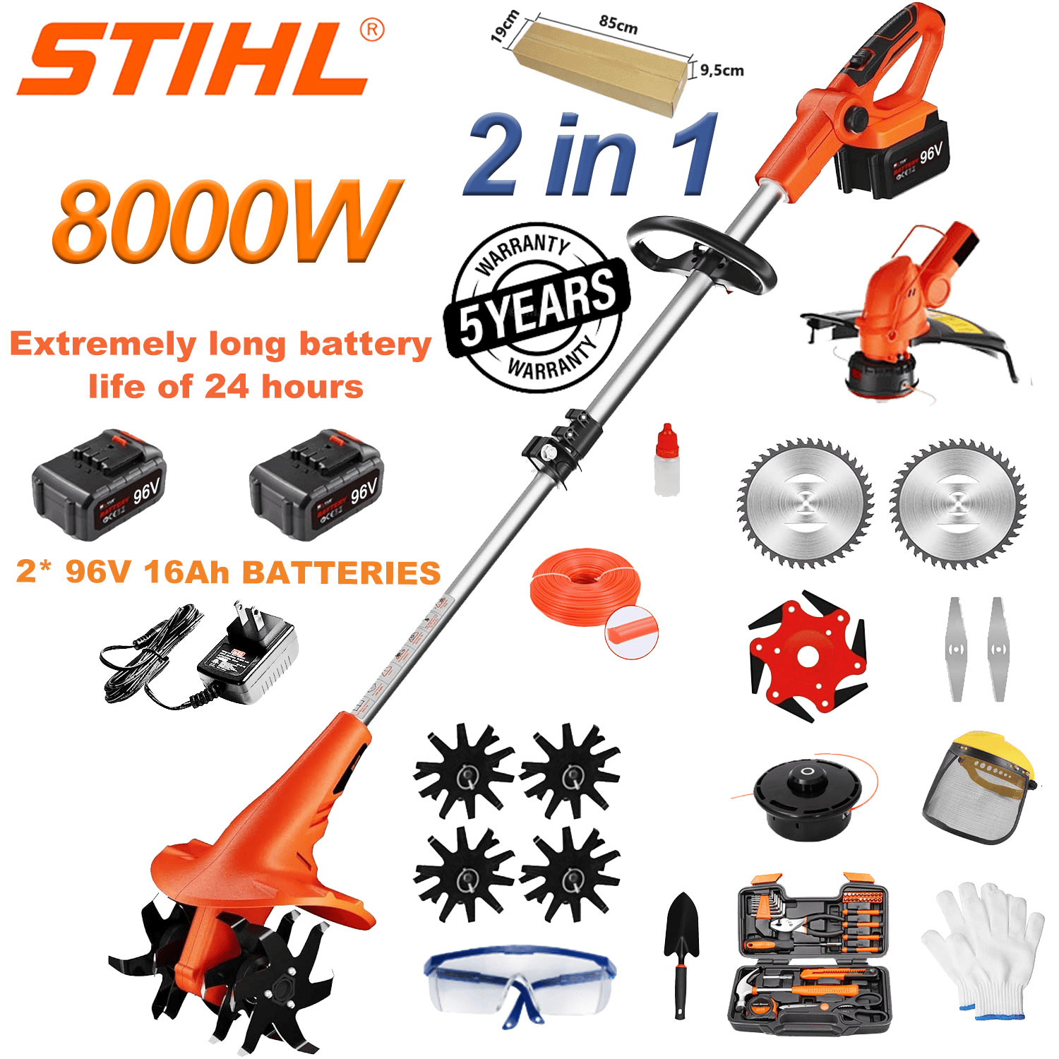 STIHL 5-v-1 večnamenski kultivator (obrezovanje, sečnja dreves, rahljanje zemlje)