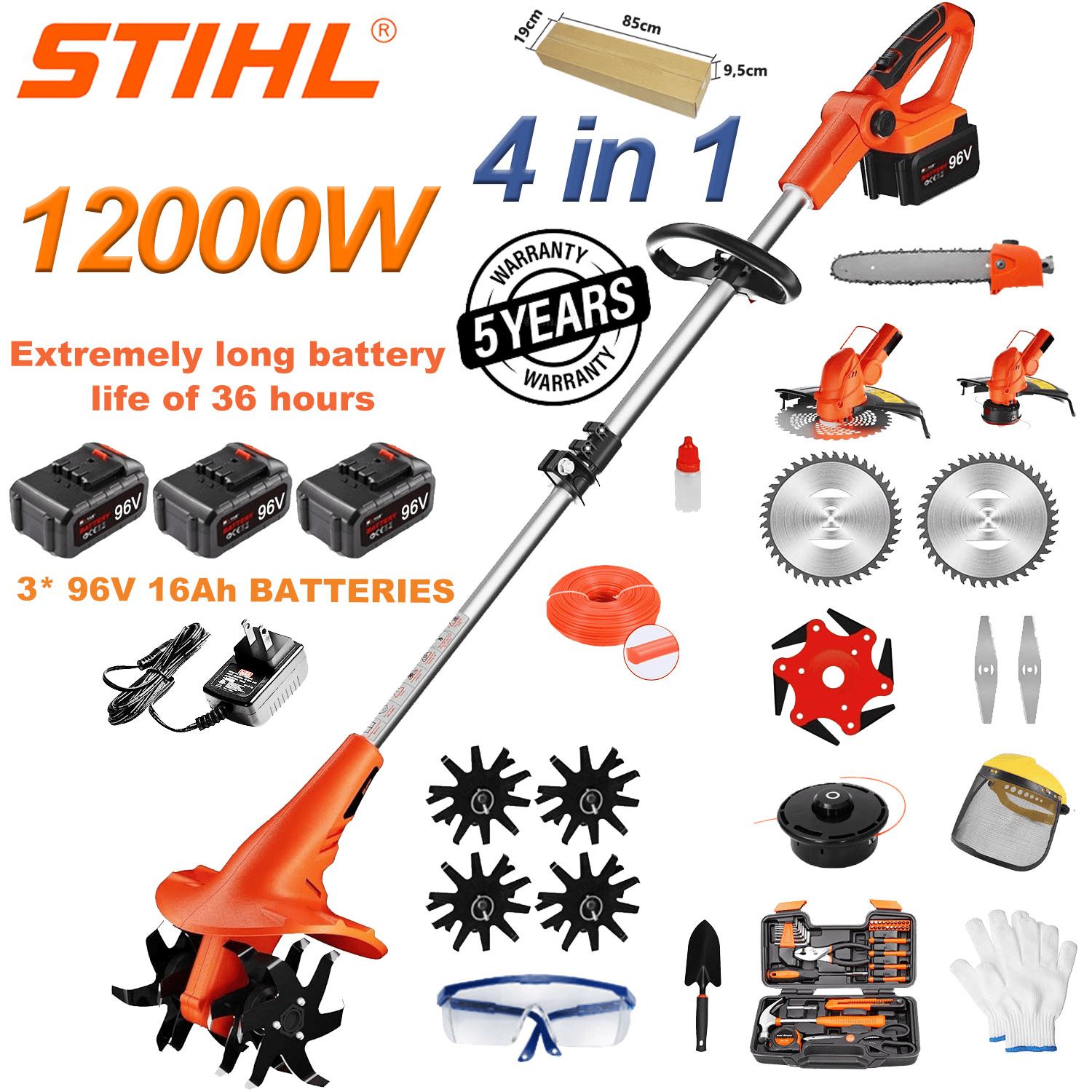 STIHL 5-v-1 večnamenski kultivator (obrezovanje, sečnja dreves, rahljanje zemlje)