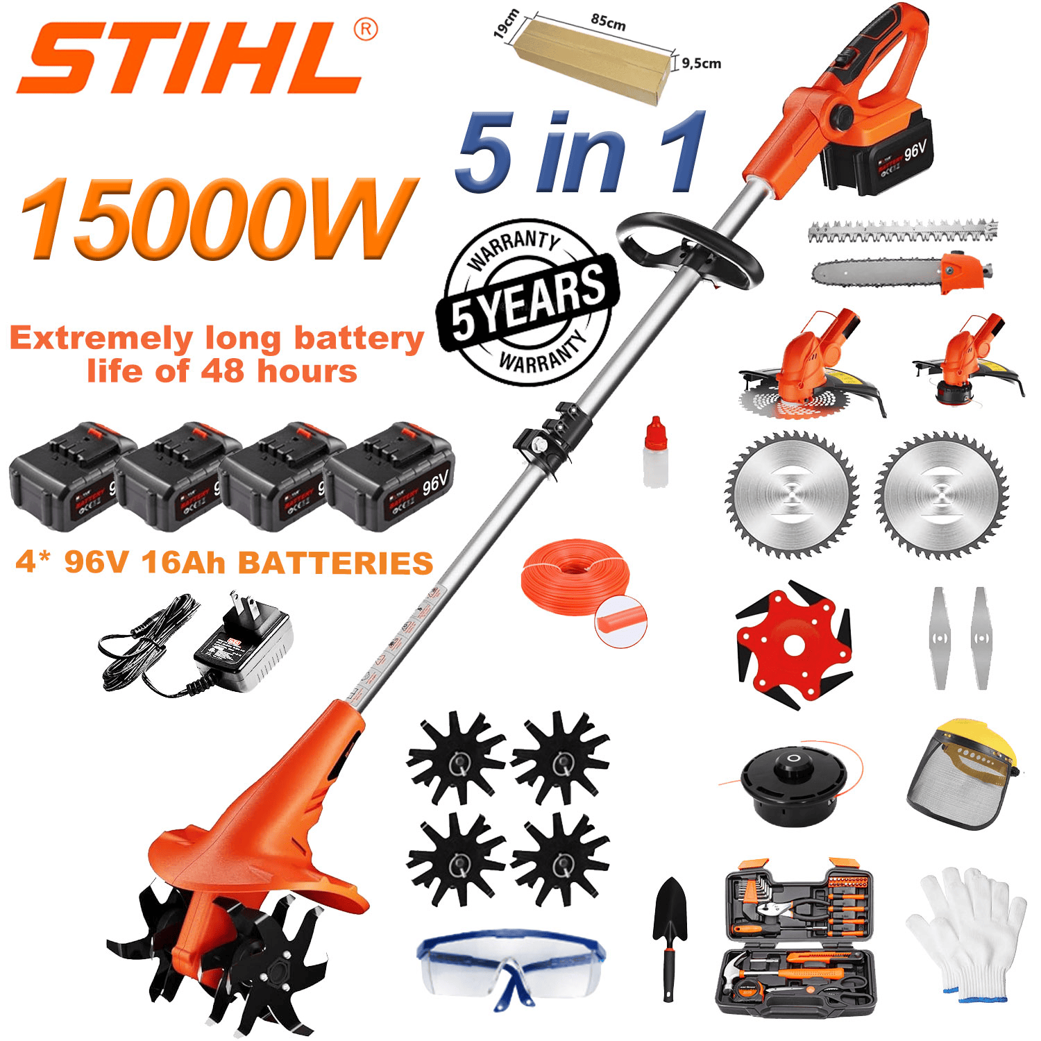 STIHL 5-v-1 večnamenski kultivator (obrezovanje, sečnja dreves, rahljanje zemlje)