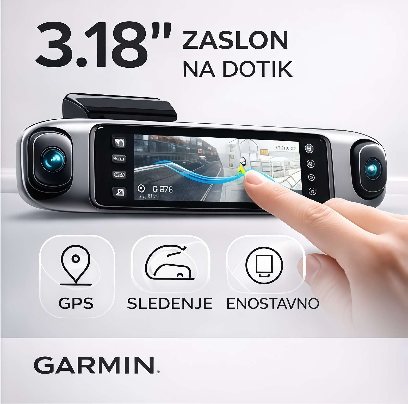 Garmin G980 pametna avtomobilska kamera z AI glasovnim upravljanjem | štiri kamere | 360° panoramski pogled | 4K Ultra HD nočni vid | GPS beleženje poti