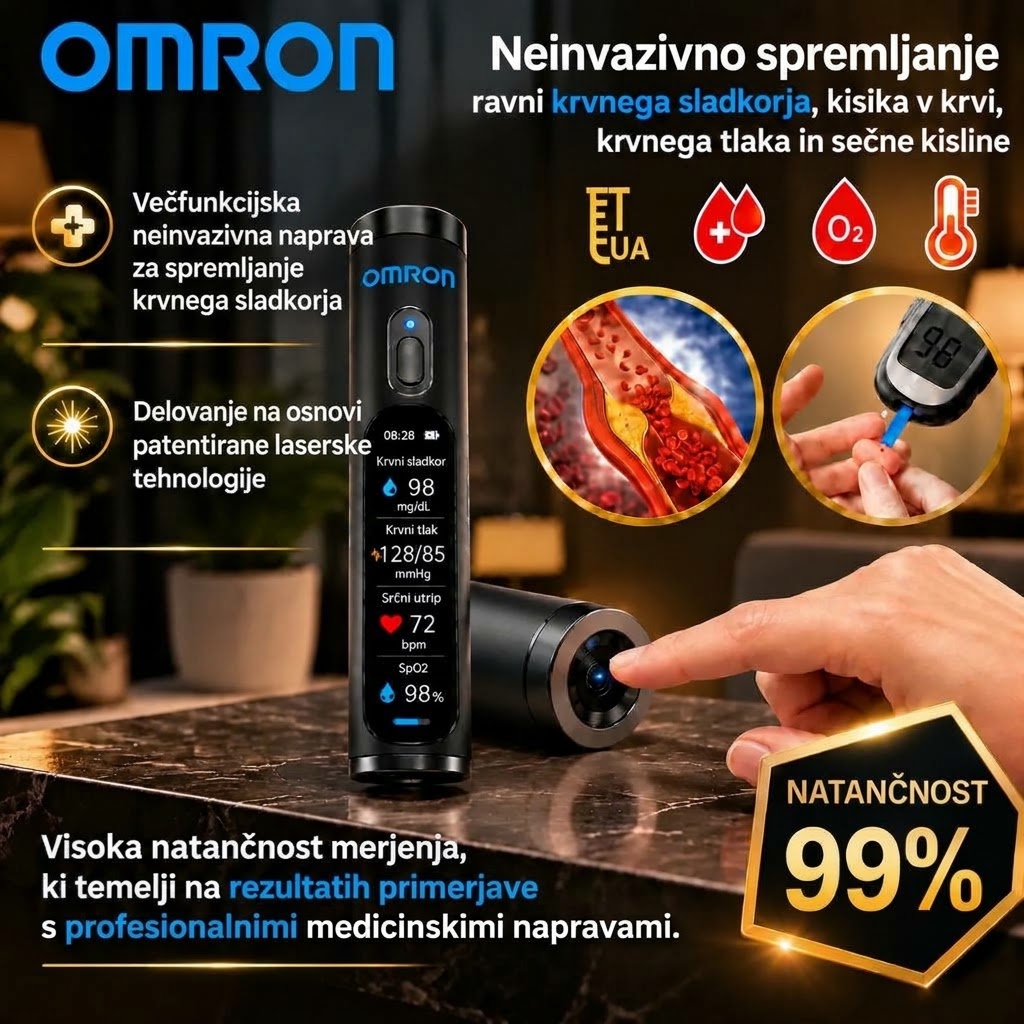 🔥 Pametna neinvazivna naprava za spremljanje ravni sladkorja v krvi s 99,9-odstotno natančnostjo