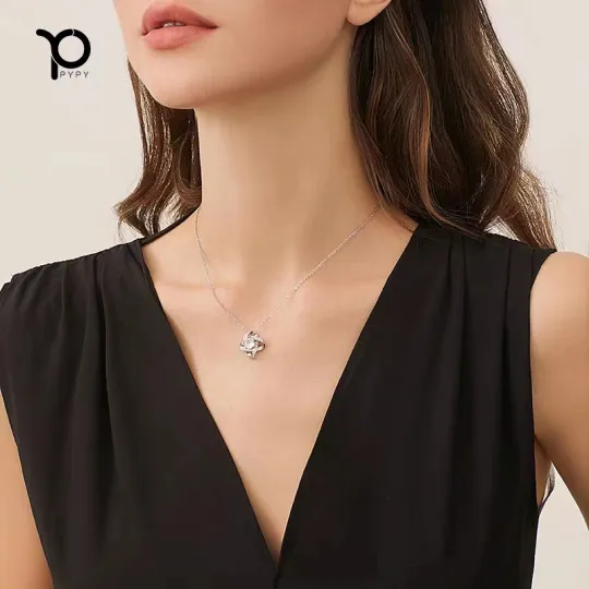 🎁 Balto aukso karoliai - tikra rožė - geriausia dovana merginai, mylimajai, mamai