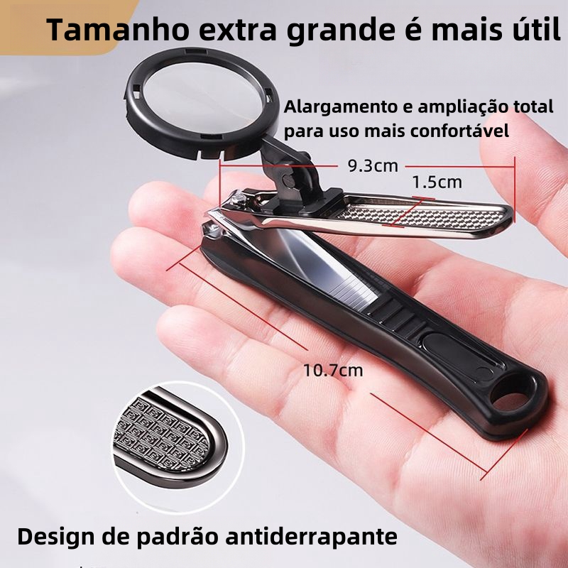 🎁 50% de desconto em todos os produtos! 💅 Cortador de unhas com lupa anti-respingos 🔍