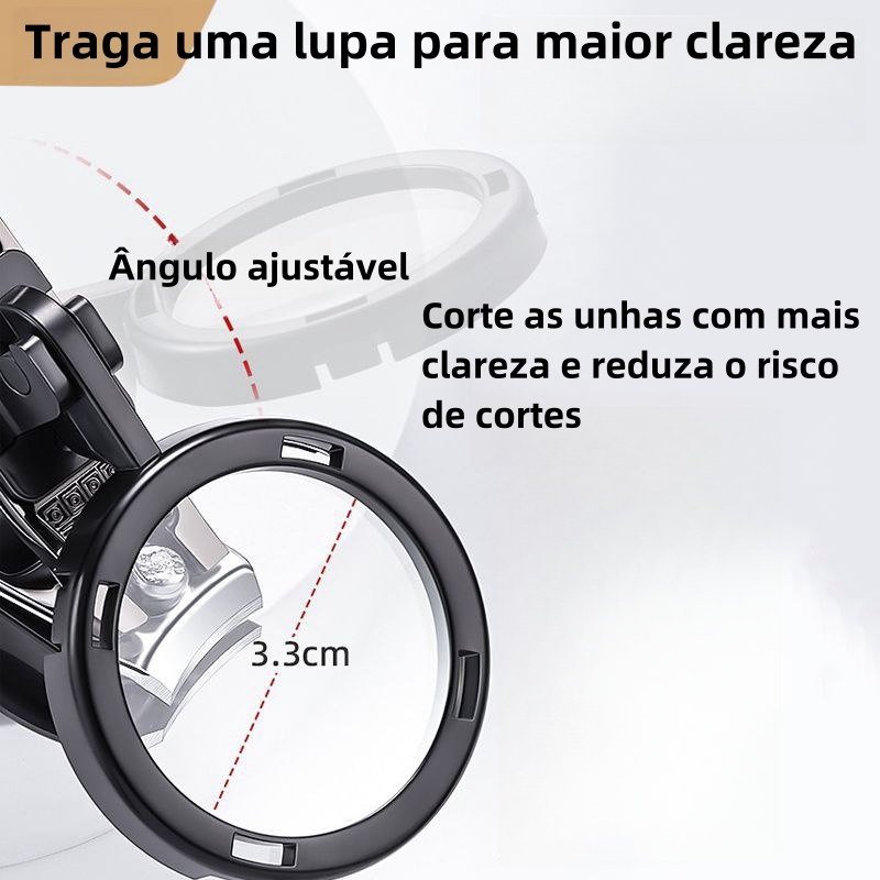 🎁 50% de desconto em todos os produtos! 💅 Cortador de unhas com lupa anti-respingos 🔍