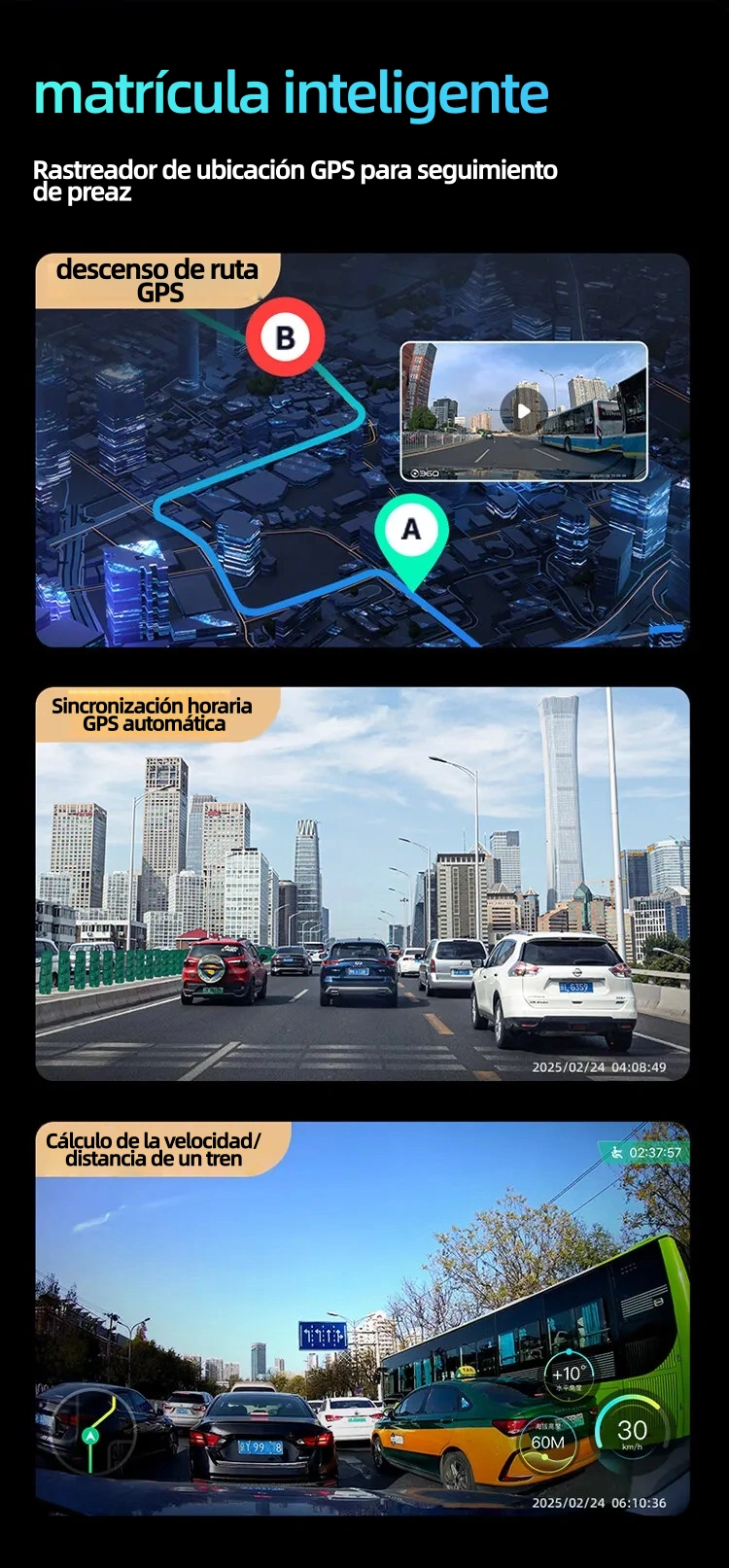 Cámara para coche Garmin G980 con IA y control por voz, cuatro cámaras, vista panorámica de 360°, visión nocturna 4K Ultra HD y seguimiento GPS