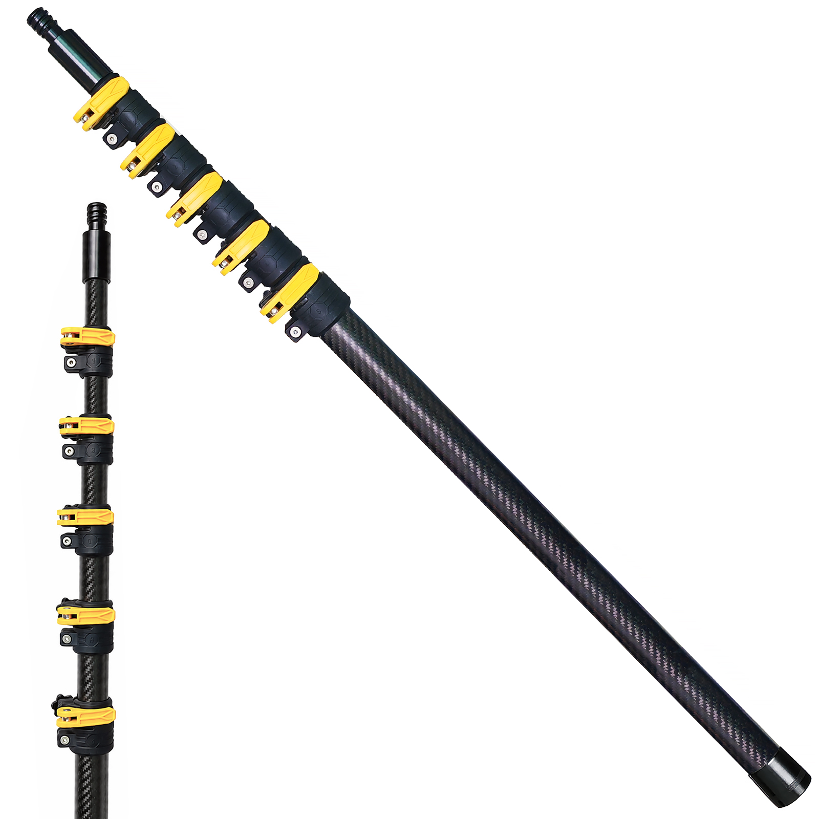 18 FT Carbon Fiber Telescopic Extension Pole (24 FT Reach) for Painting, Window, Gutter & Holiday Lights