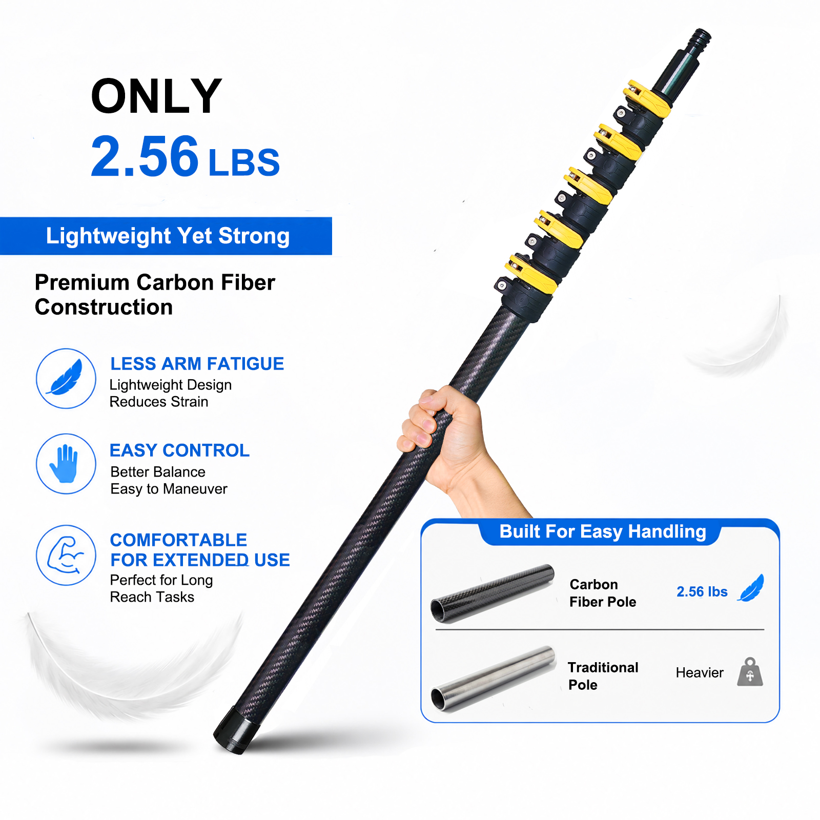 18 FT Carbon Fiber Telescopic Extension Pole
