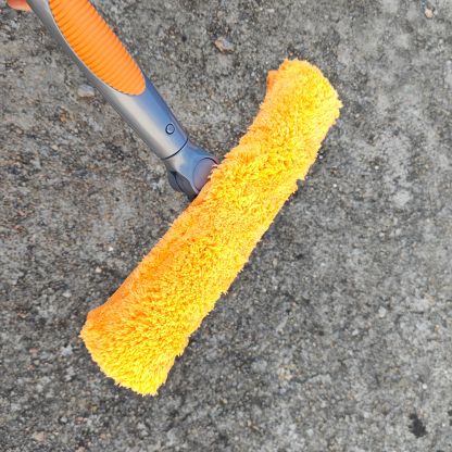 Carbon Fiber Telescoping Window Cleaning Pole with 2-in-1 Squeegee & Scrubber Kit