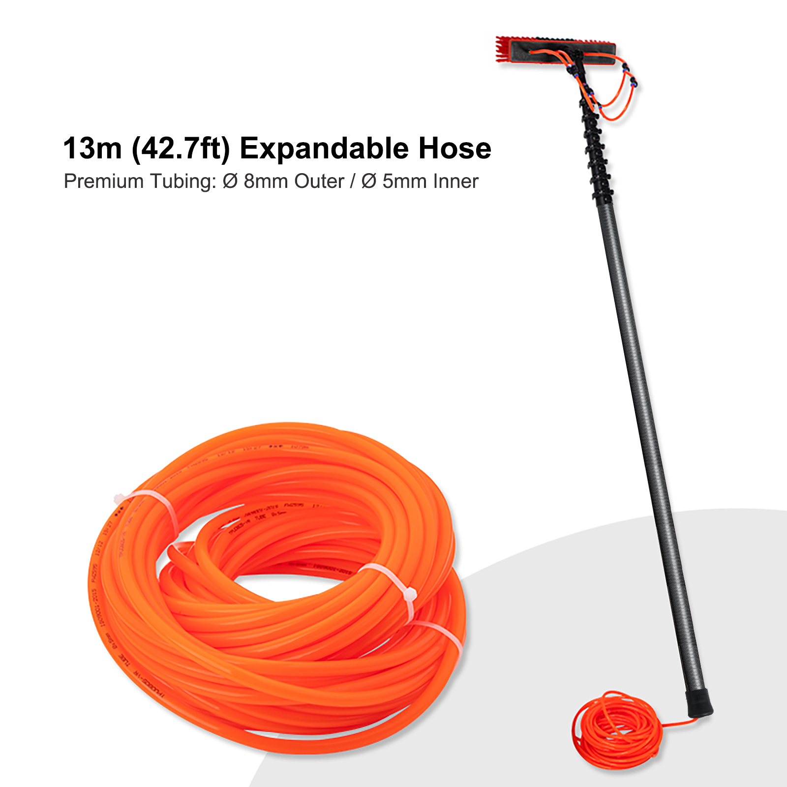30 FT Reach Carbon Fiber Water Fed Solar Panel & Window Cleaning Pole Kit