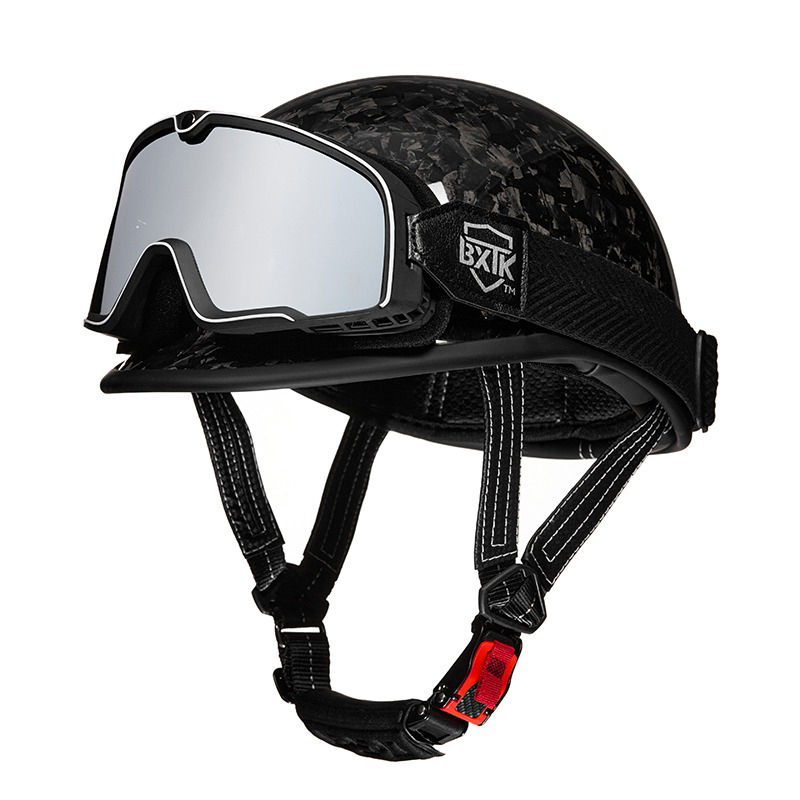 Forged Carbon Fiber Motorcycle 1/2 Helmet