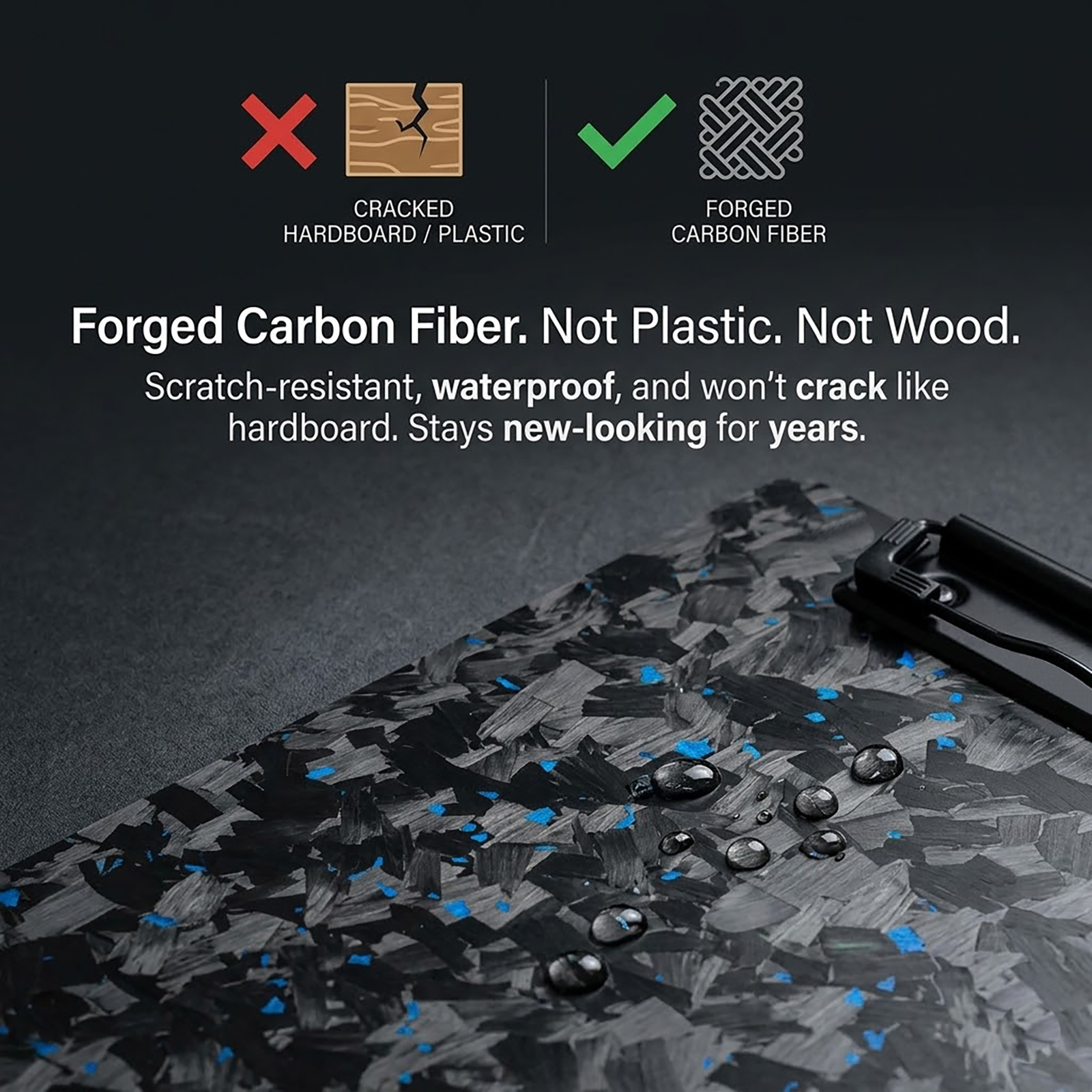 6x9 Forged Carbon Fiber Mini Clipboard - A5 Pocket Board