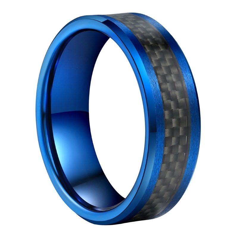 8mm Real Carbon Fiber Inlay Ring