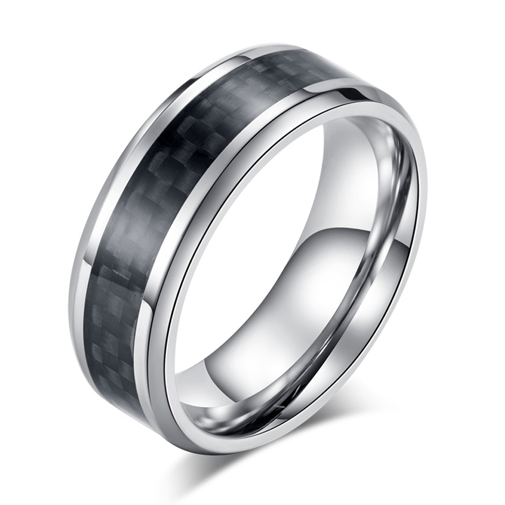 8mm Real Carbon Fiber Inlay Ring