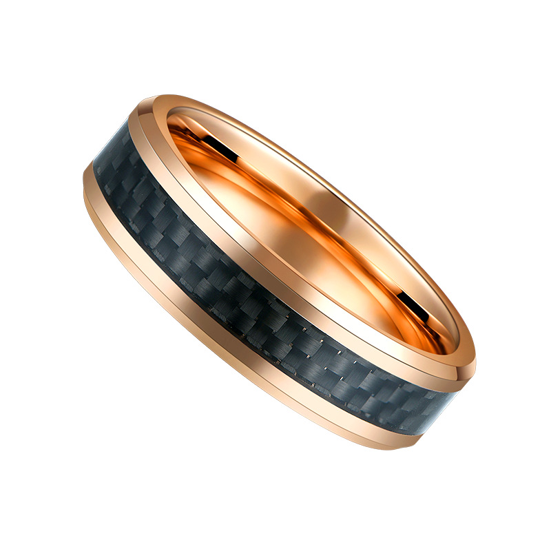 8mm Real Carbon Fiber Inlay Ring