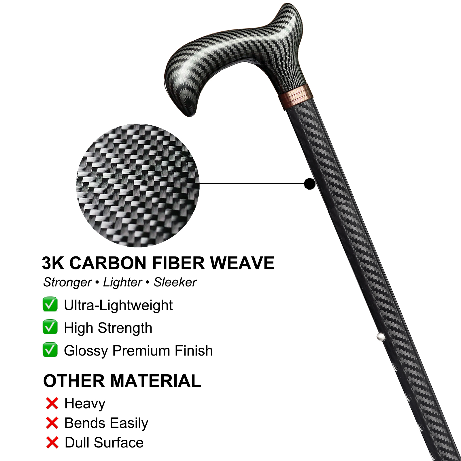 Carbon Fiber Adjustable Walking Cane