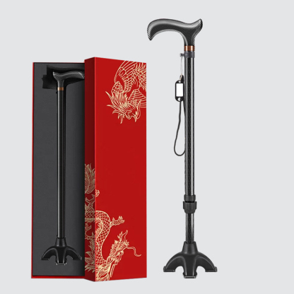 10-Level Adjustable Carbon Fiber Cane - Ultralight Walking Stick with Anti-Slip Rubber Tip