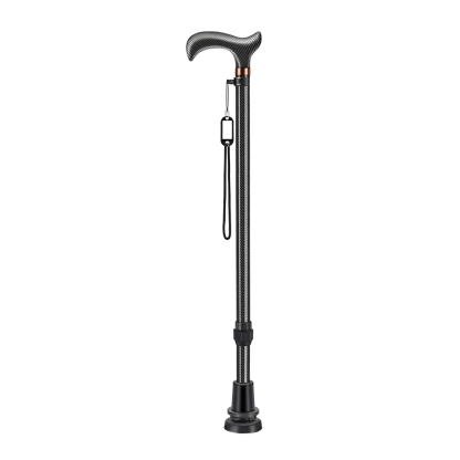 10-Level Adjustable Carbon Fiber Cane - Ultralight Walking Stick with Anti-Slip Rubber Tip