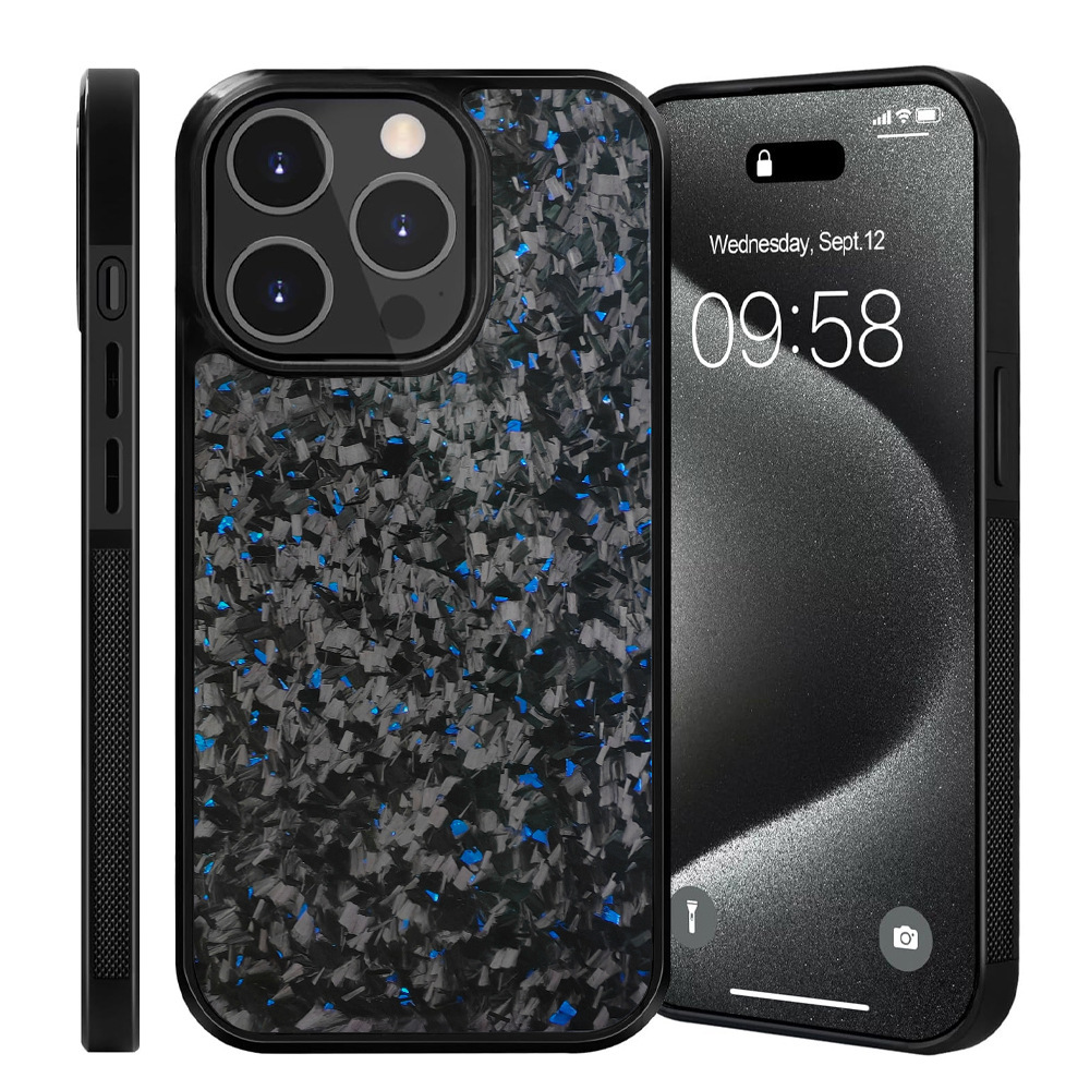 Blue Forged Carbon Fiber Phone Case