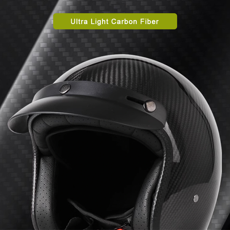Carbon Fiber 3/4 Motorcycle Helmet