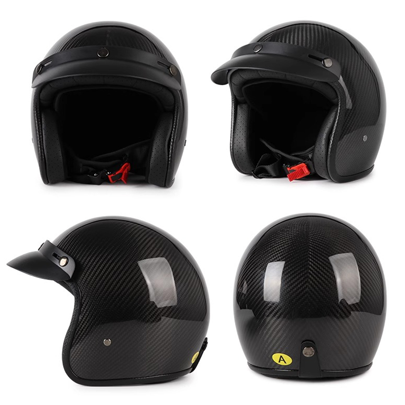 Carbon Fiber 3/4 Motorcycle Helmet