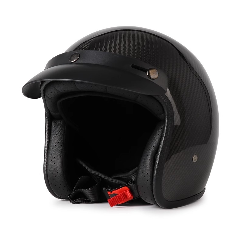 Carbon Fiber 3/4 Motorcycle Helmet
