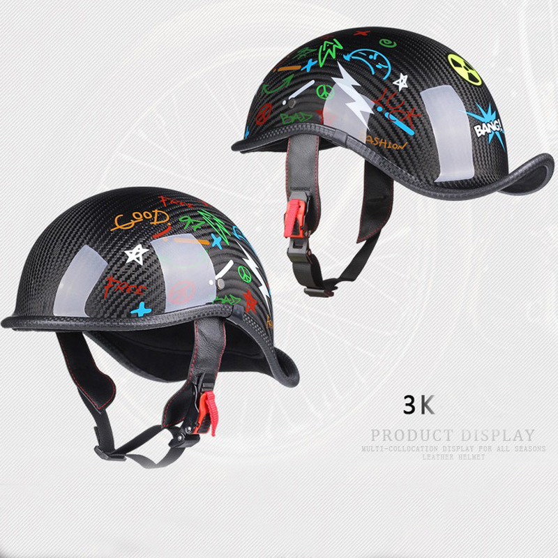 Carbon Fiber Baseball Motorcycle Helmet
