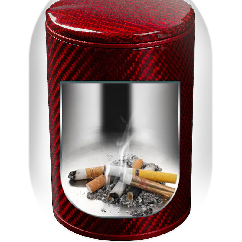 Carbon Fiber Car Ashtray with Lid 