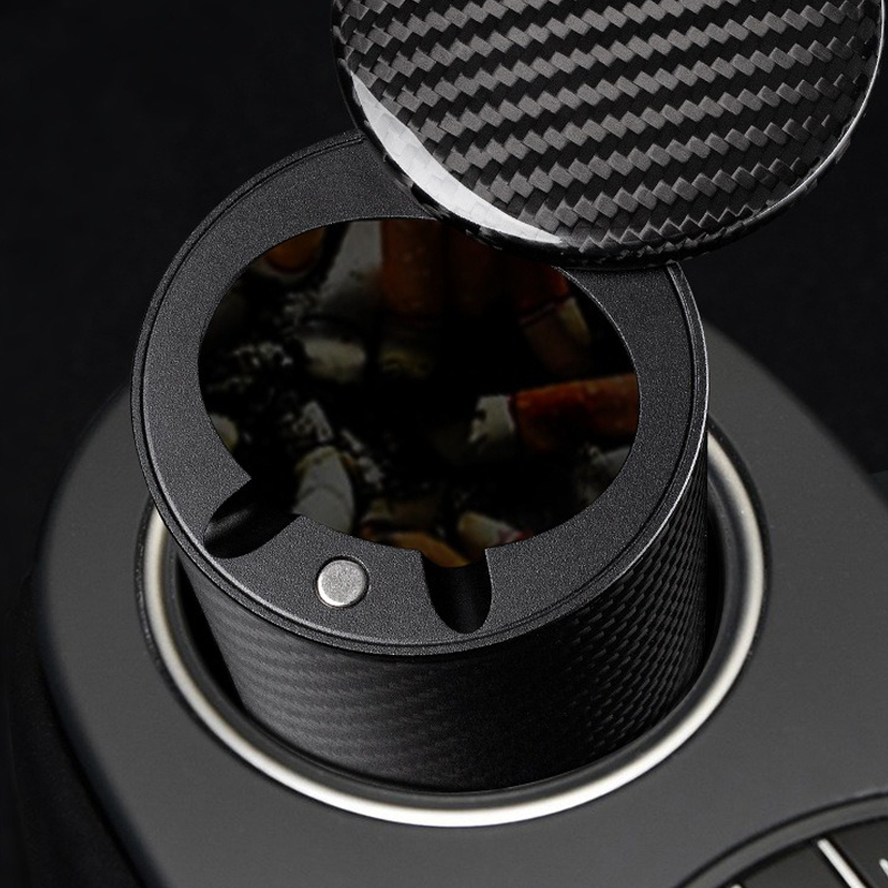 Carbon Fiber Car Ashtray with Lid 