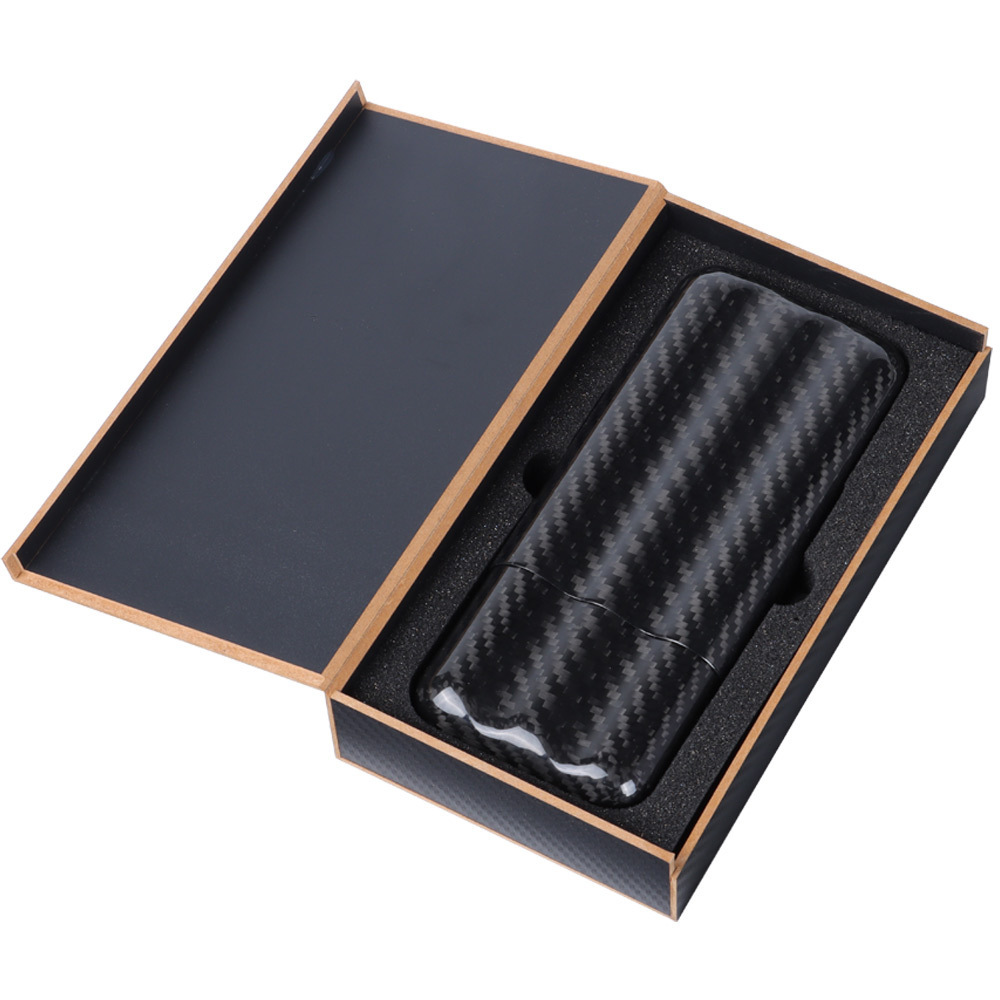 Carbon Fiber Cigar Case Humidors Tube Holder Storage Box Travel Case Modern Lightweight Portable Elegant Ideal for Travelers