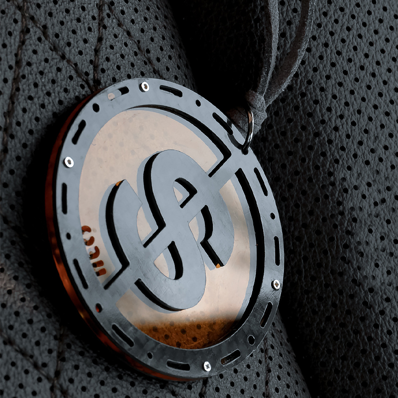 Carbon Fiber Coin Mirror Hanging Car Interior Accessory