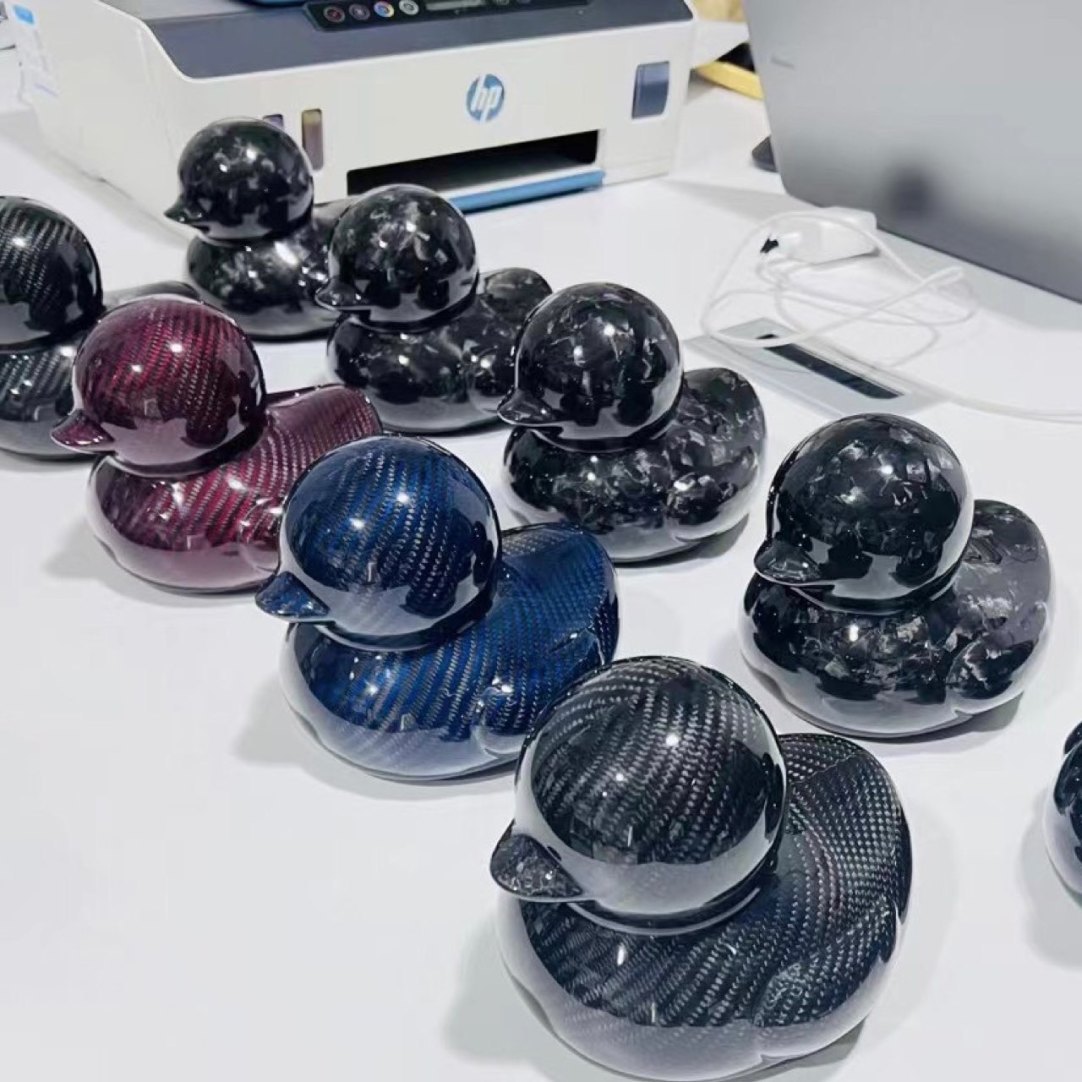 Carbon Fiber Duck Ornament  for Home Office Car Decor