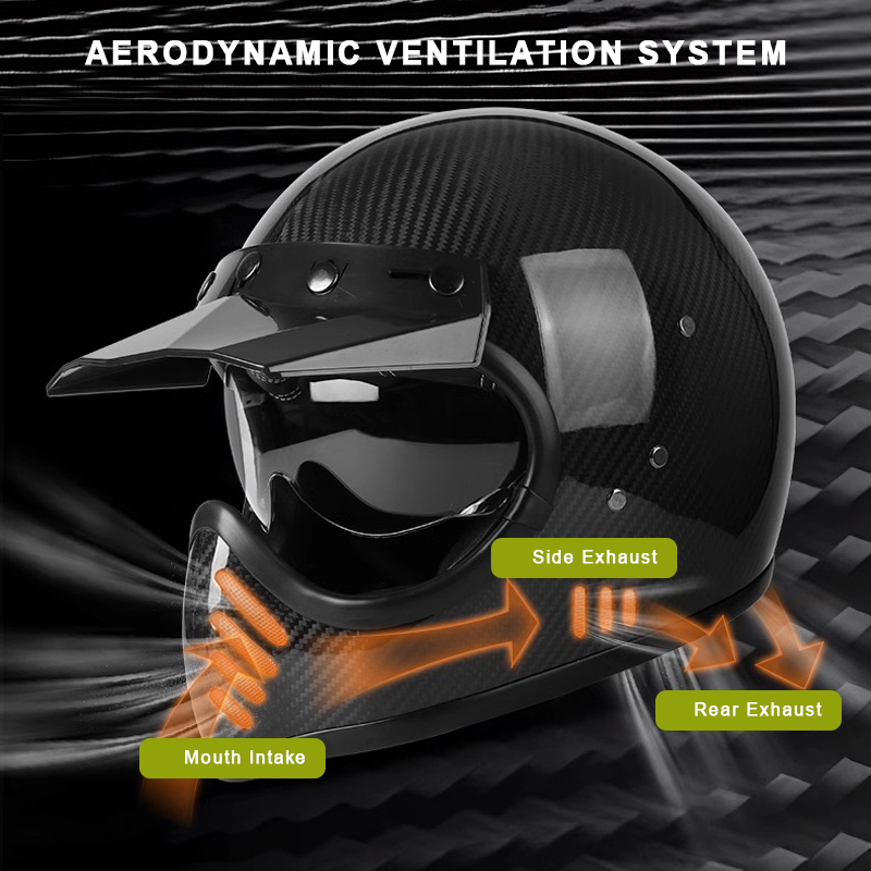 Carbon Fiber Full Face Motorcycle Helmet