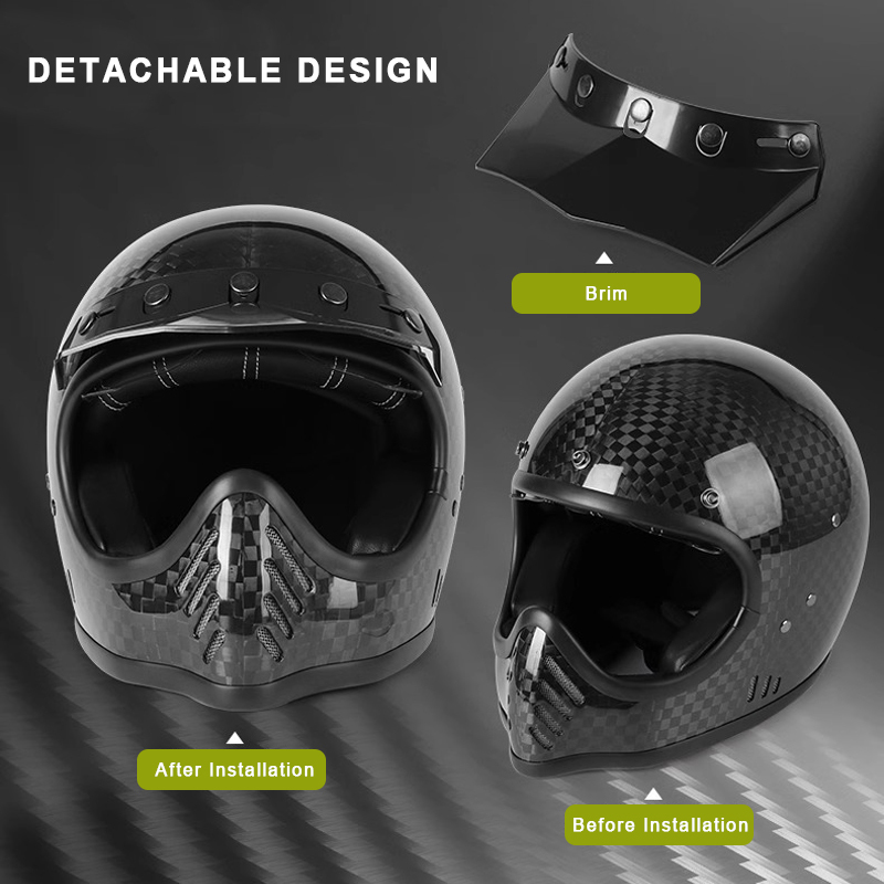 Carbon Fiber Full Face Motorcycle Helmet