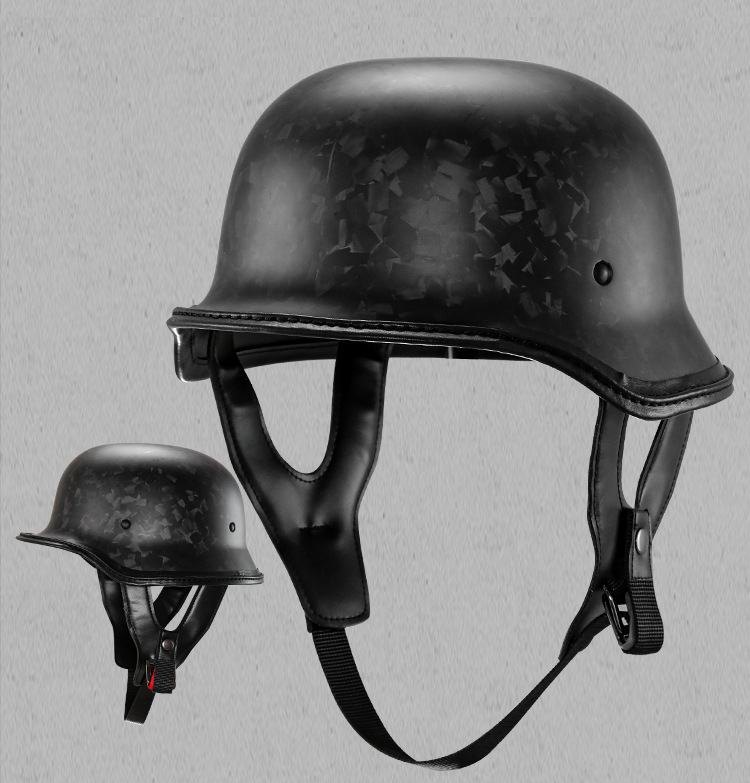 Carbon Fiber German Style Motorcycle Helmet